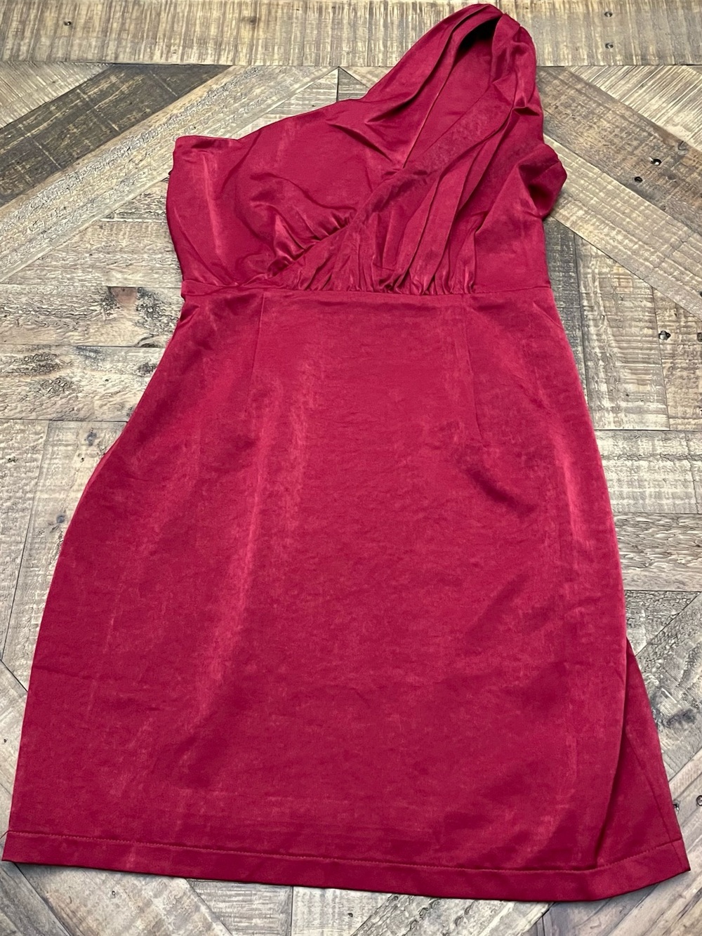 Lina One-Shoulder Wine Velvet Cocktail Dress